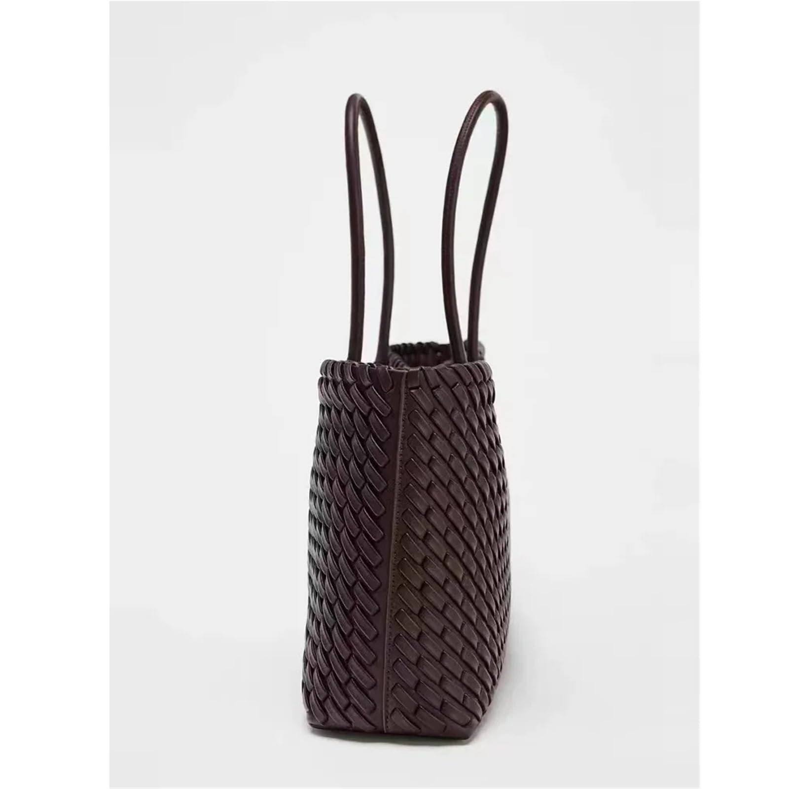 Borsa a tracolla intrecciata a cestino, grande, capiente, da donna, modello singolo, primavera estate