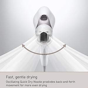 Panasonic Nanoe Salon Hair Dryer with Oscillating QuickDry Nozzle, Blow Dryer with Diffuser and Concentrator Attachments, 3 Speed Heat Settings for Easy Styling and Healthy Hair - EH-NA67-W (White)