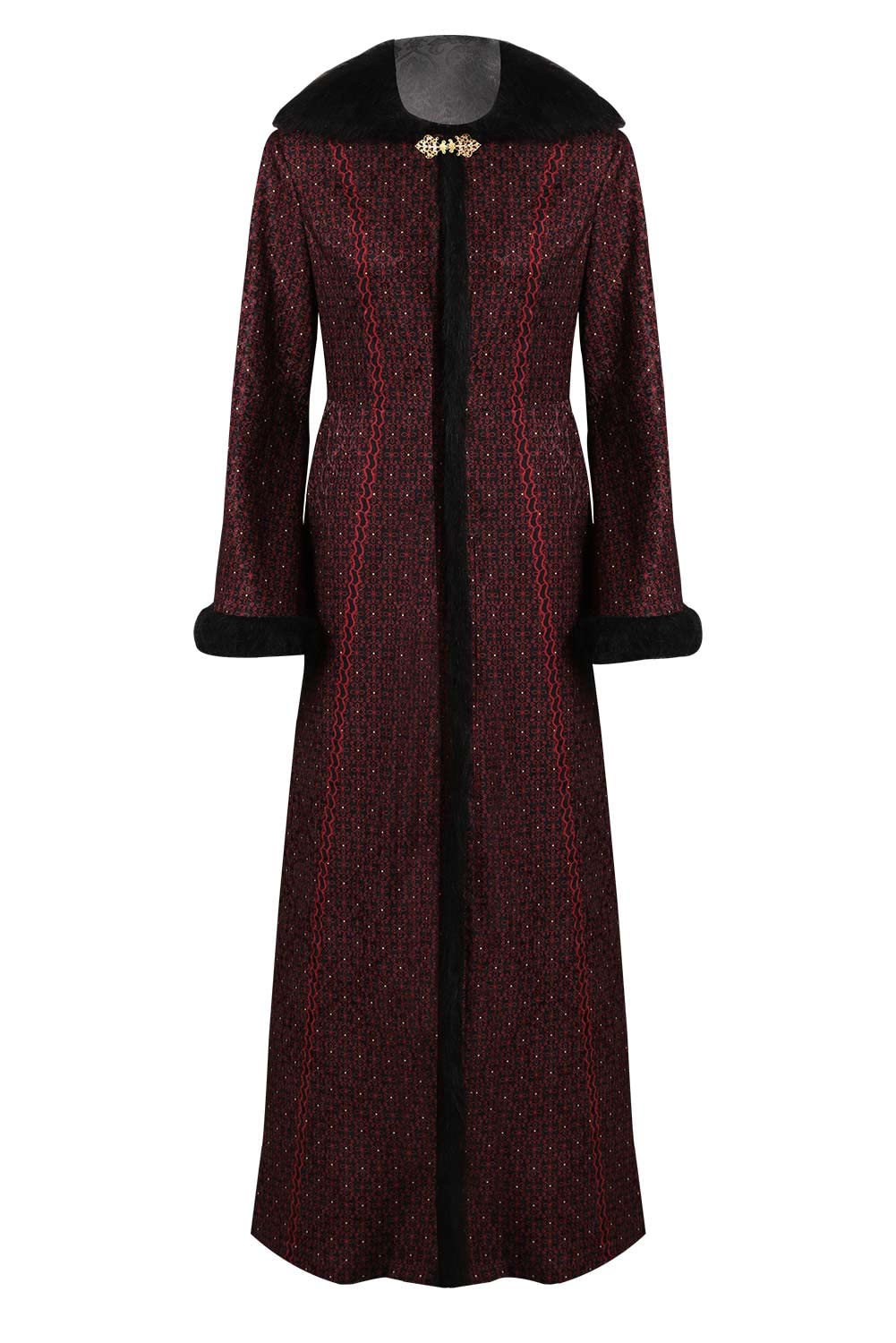 Kucos Womens Cosplay Costume Rhaenyra Targaryen Fur Collar Dress Robe Cloak Winter Uniform Halloween Dragon Queen