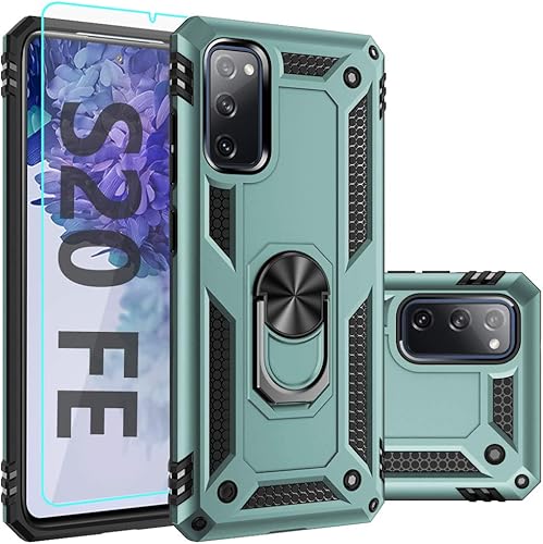 Funda para Samsung S20 FE 5G, Galaxy S20 FE, con protector de pantalla, grado militar 16 pies, funda probada contra caídas con funda protectora