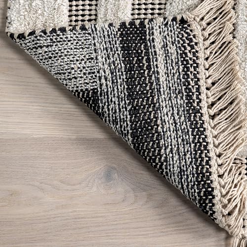 Tapete Rugs USA Merrick de Algodón y Lana 5x8 Negro miniatura 5