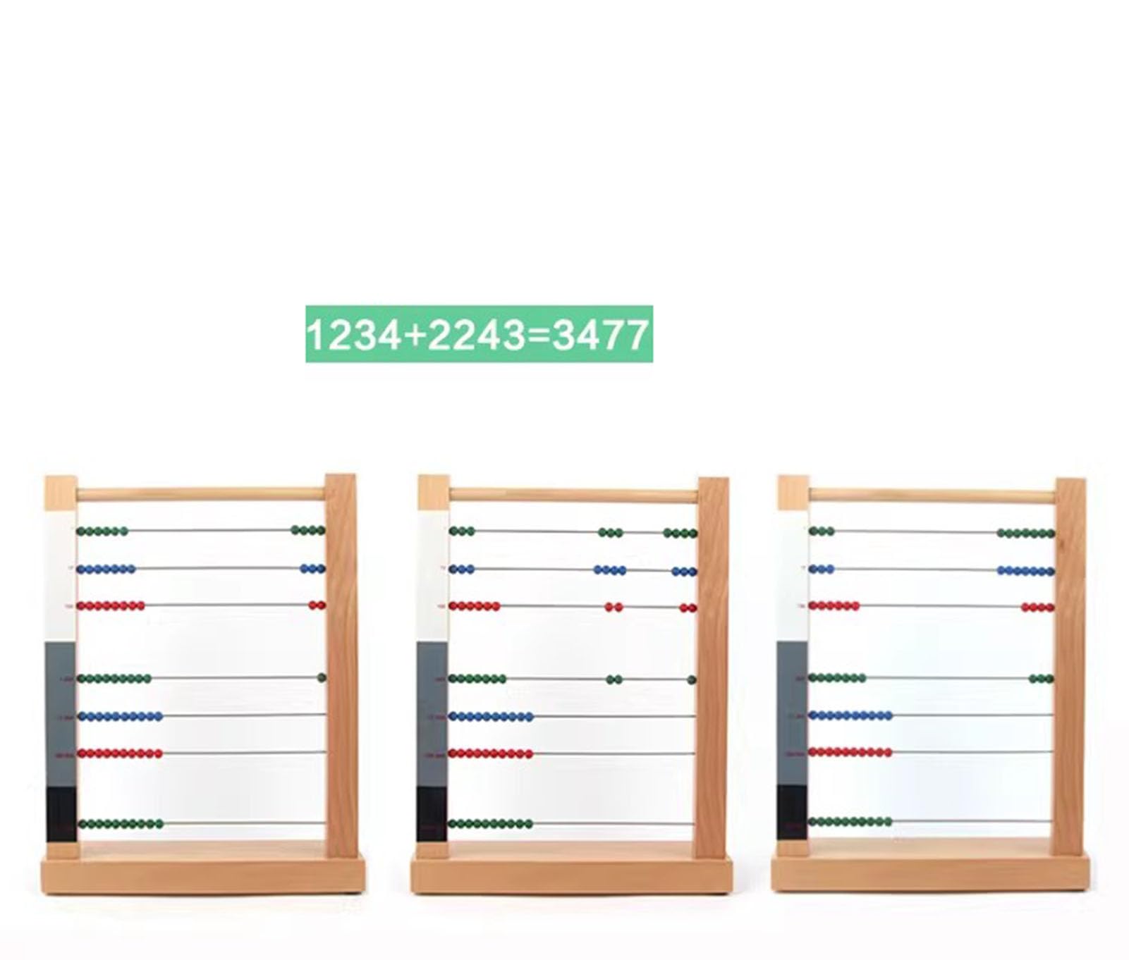 Tyzqsm Drewniana Rama Liczb Montessori, Edukacyjne Zabawki do Nauki dla Domowej Szkoły,2PCS
