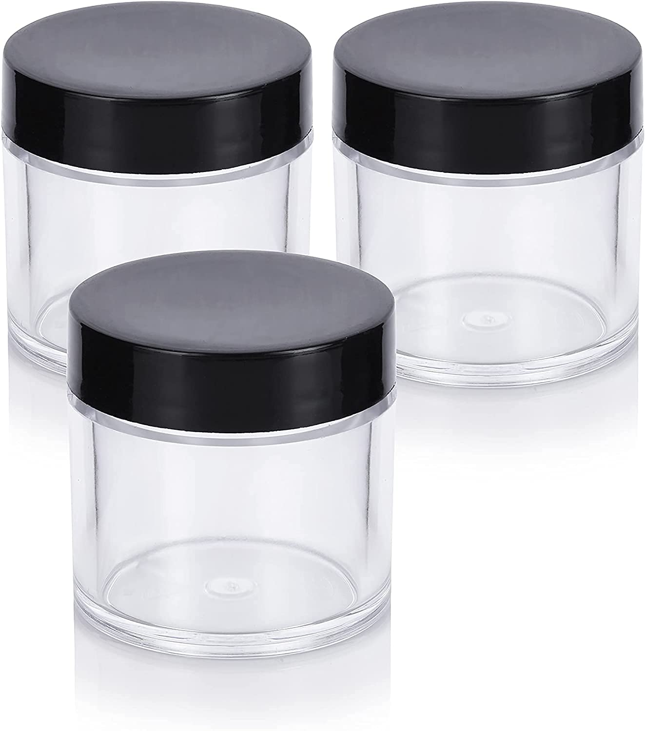 Hunky Dory Acrylic 100grams Black Transparent Cosmetics Container for Creams,Lip Balm, Body Butter, Essential oil, Costemic, Makeup Use (Pack of 6)-picture-1