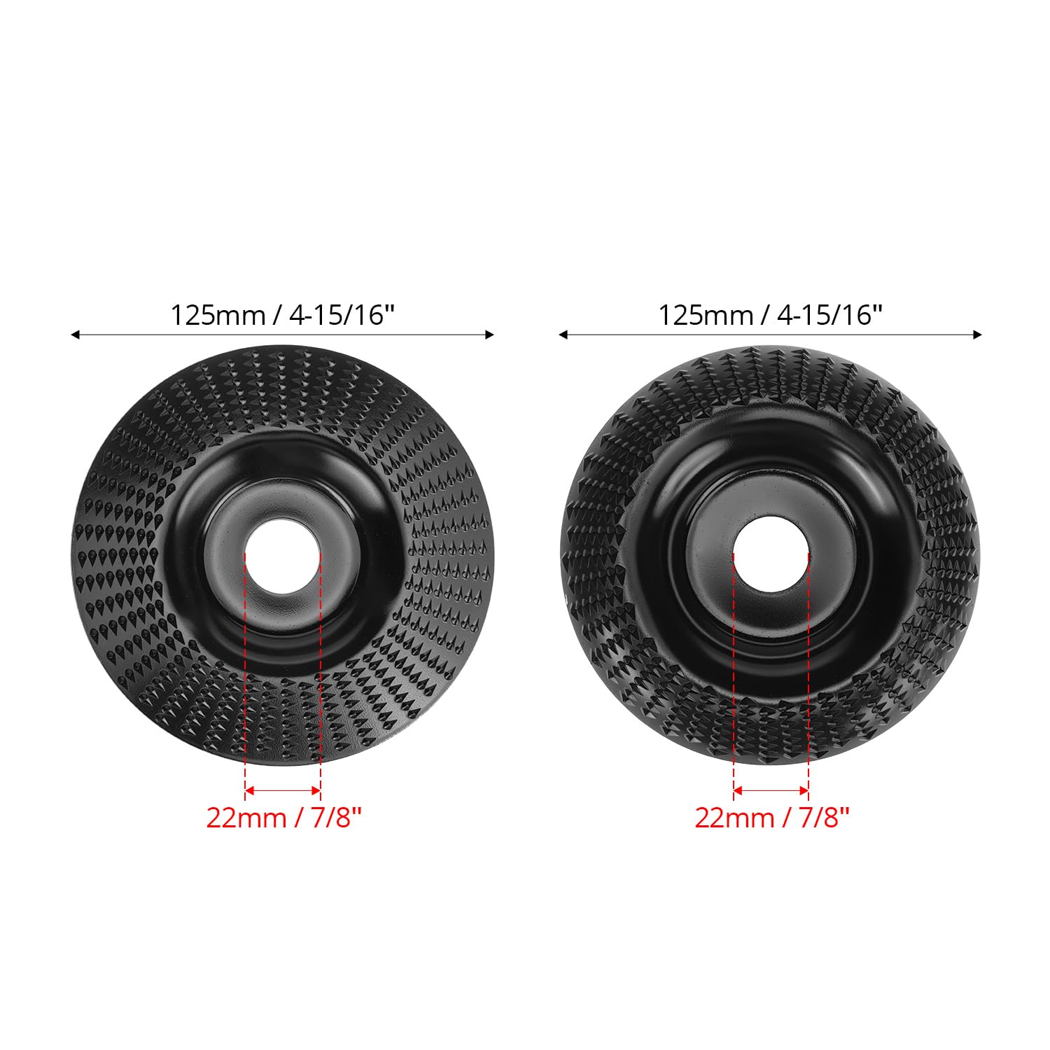 QWORK® 2 szt. frez do drewna tarcza tarnikowa Ø 125 mm x 22 mm, tarcza szlifierska do drewna, do materiałów niemetalicznych i nietwardych