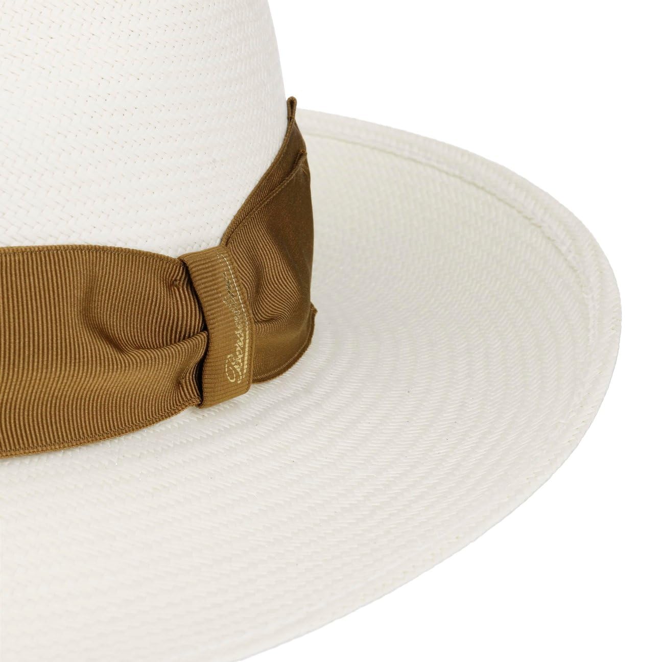 Borsalino Big Brim Bogart Panamahut Bogarthut Strohhut Hut Sommerhut Sonnenhut Panamastrohhut Damen/Herren - Made in Italy Panamastroh mit Ripsband, Ripsband Frühling-Sommer Sommer