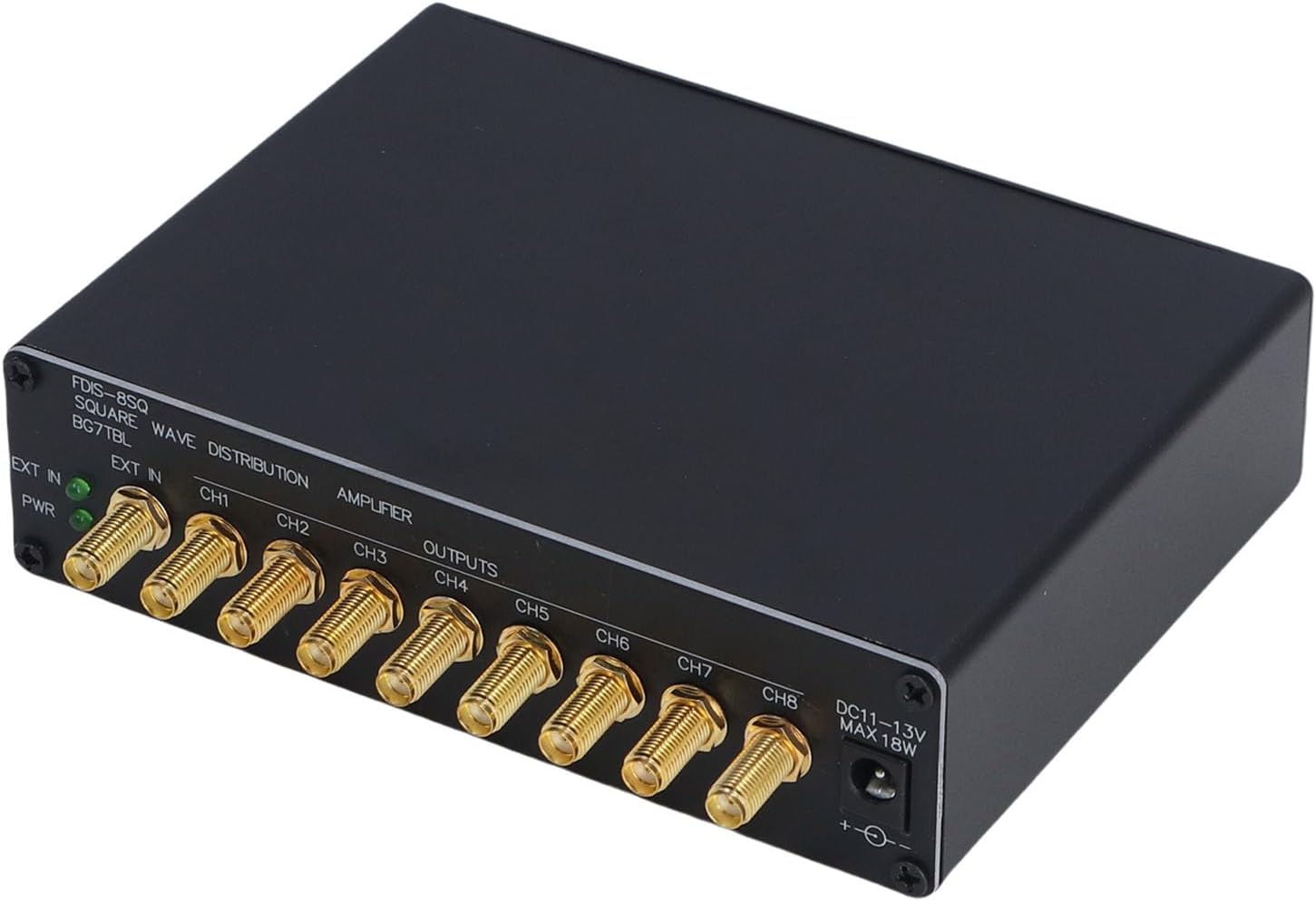 Zunate 8CH SMA Clock Distributor for Professional Audio Video, 44.1K/48K/10M/1PPS Input, Wide Voltage Range,Clock Distribution Amplifier,Iron Casing with LED Indicators (US Plug)