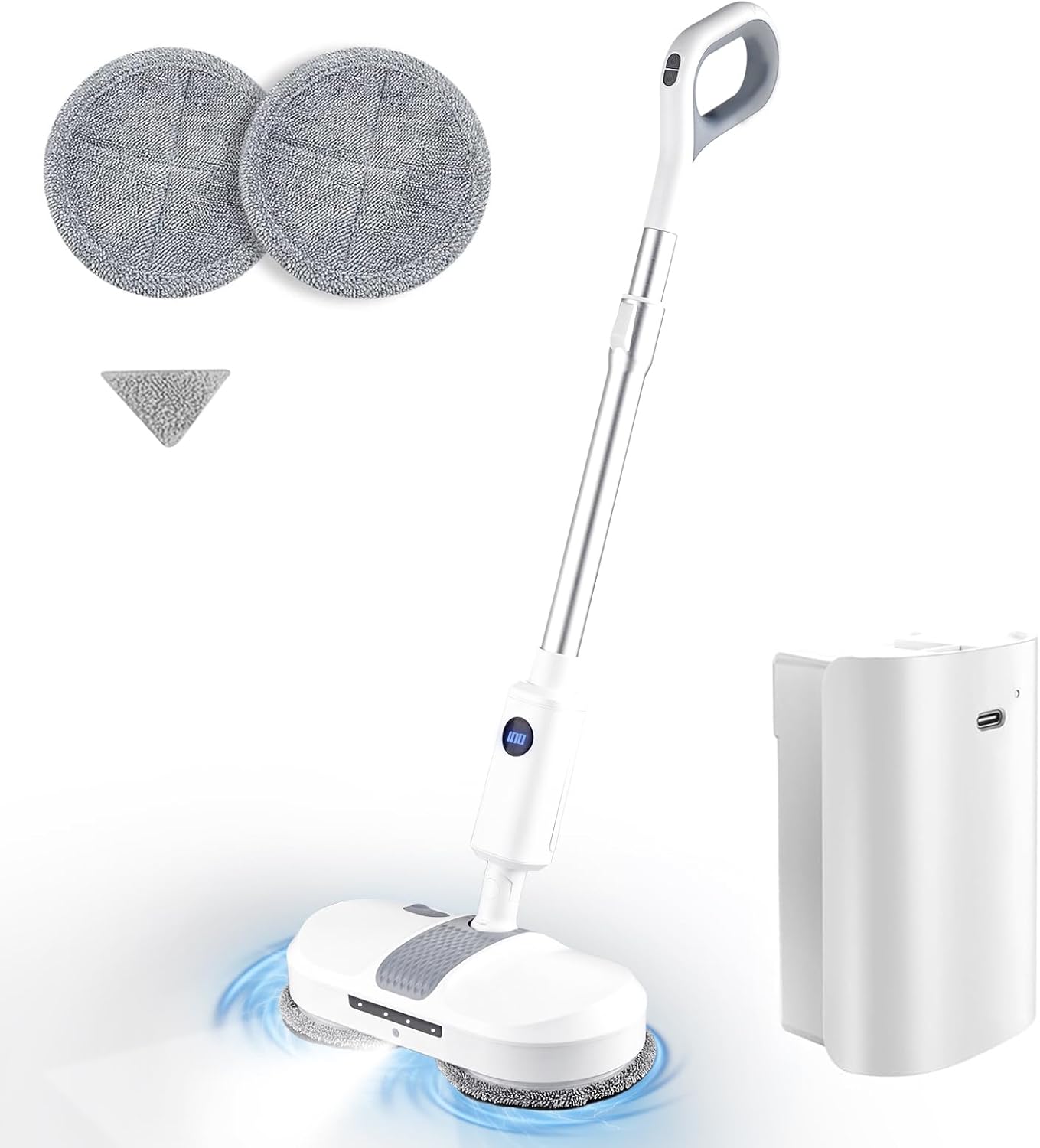 Cordless Electric Mop, Dual Motor Powerful Spin, Cordless Mop with LED Headlight/Water Sprayer, 250ML Large Water Tank Spin, Quiet Cleaning & Waxing-Suitable for Multi-layer Floors Cordless Electric Mop, Dual Motor Powerful Spin, Cordless Mop with LED Headlight/Water Sprayer, 250ML Large Water Tank Spin, Quiet Cleaning & Waxing-Suitable for Multi-layer Floors