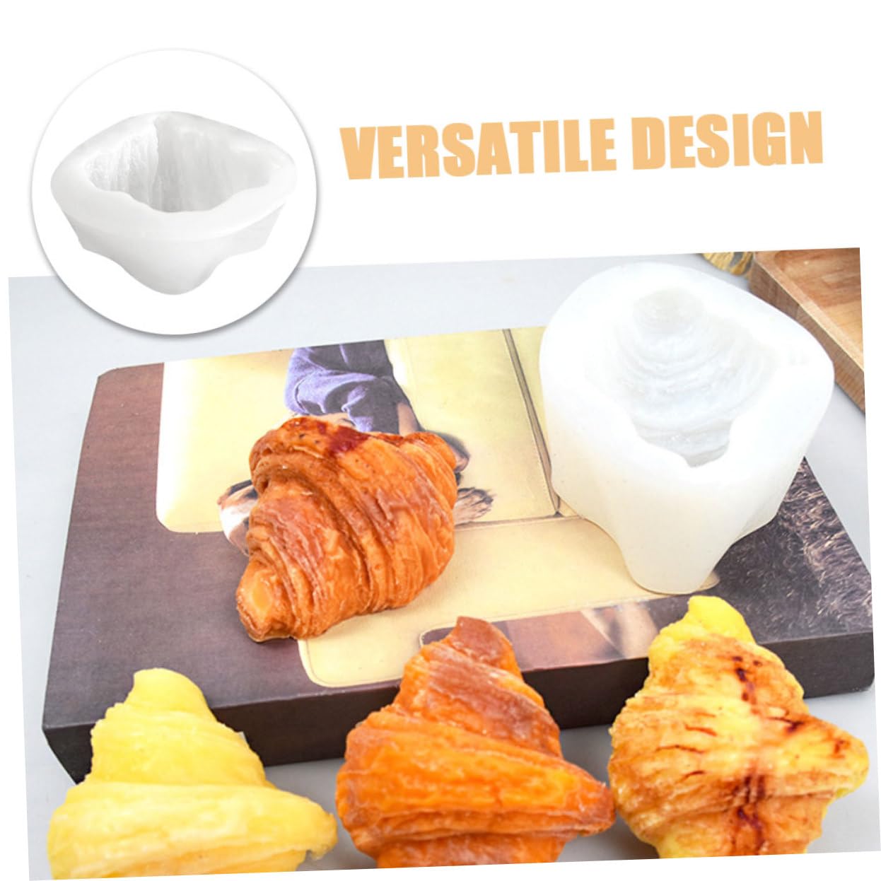 Lot De 5 Moules en Silicone pour Bougies en Forme De Croissant Faits À La Main Matériau Sûr
