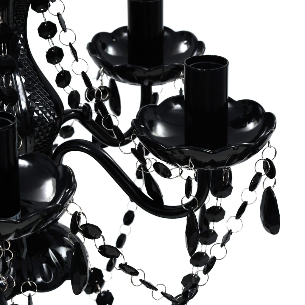 vidaXL - Lampadario a 5 luci, in plastica, Colore: Nero