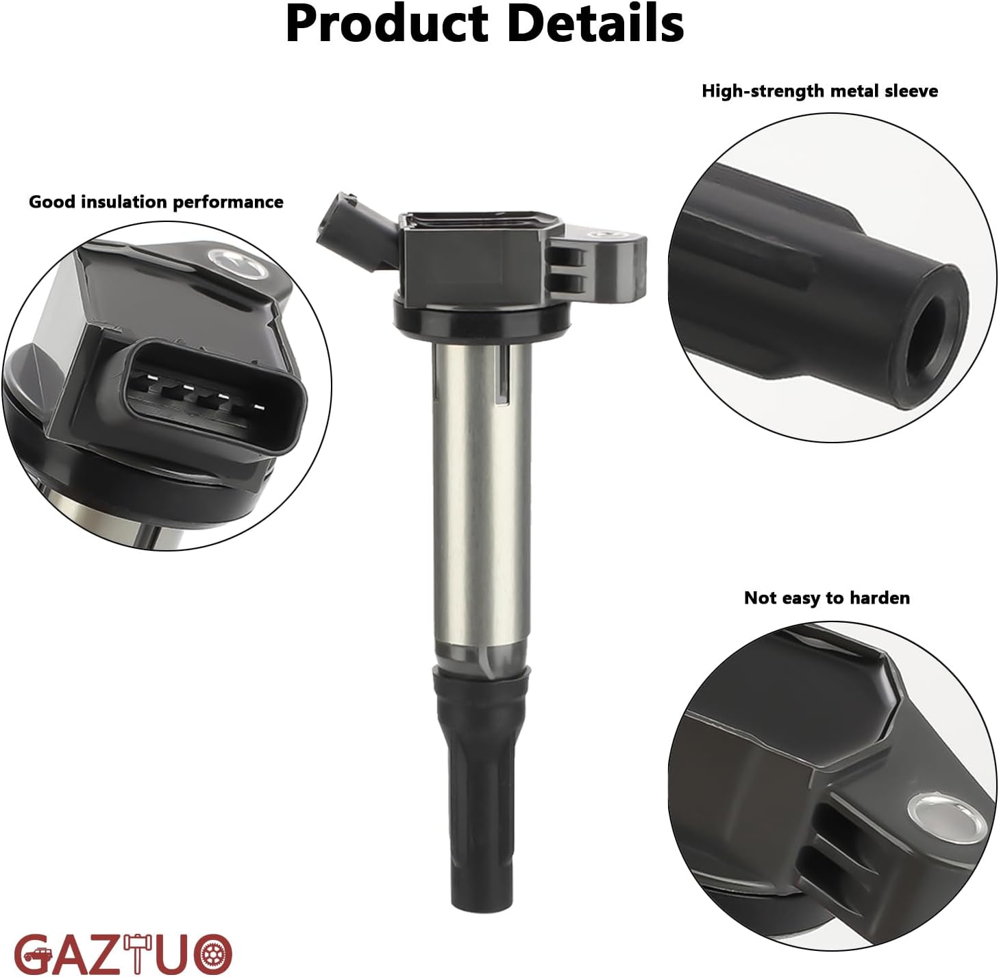 Ignition Coil Pack UF487 & Spark Plugs (Set of 8) - Compatible with Lexus GX460 LS460 LS600h LX570 Toyota Land Cruiser Sequoia Tundra 4.6L 4.7L 5.0L 5.7L V8 - Replaces #90919-02255 673-1309