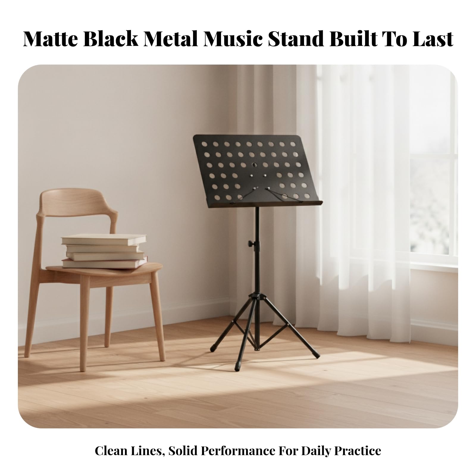 Atril Plegable Ajustable | Portátil, Atril para Partituras, Estable, Conciertos, Músicos