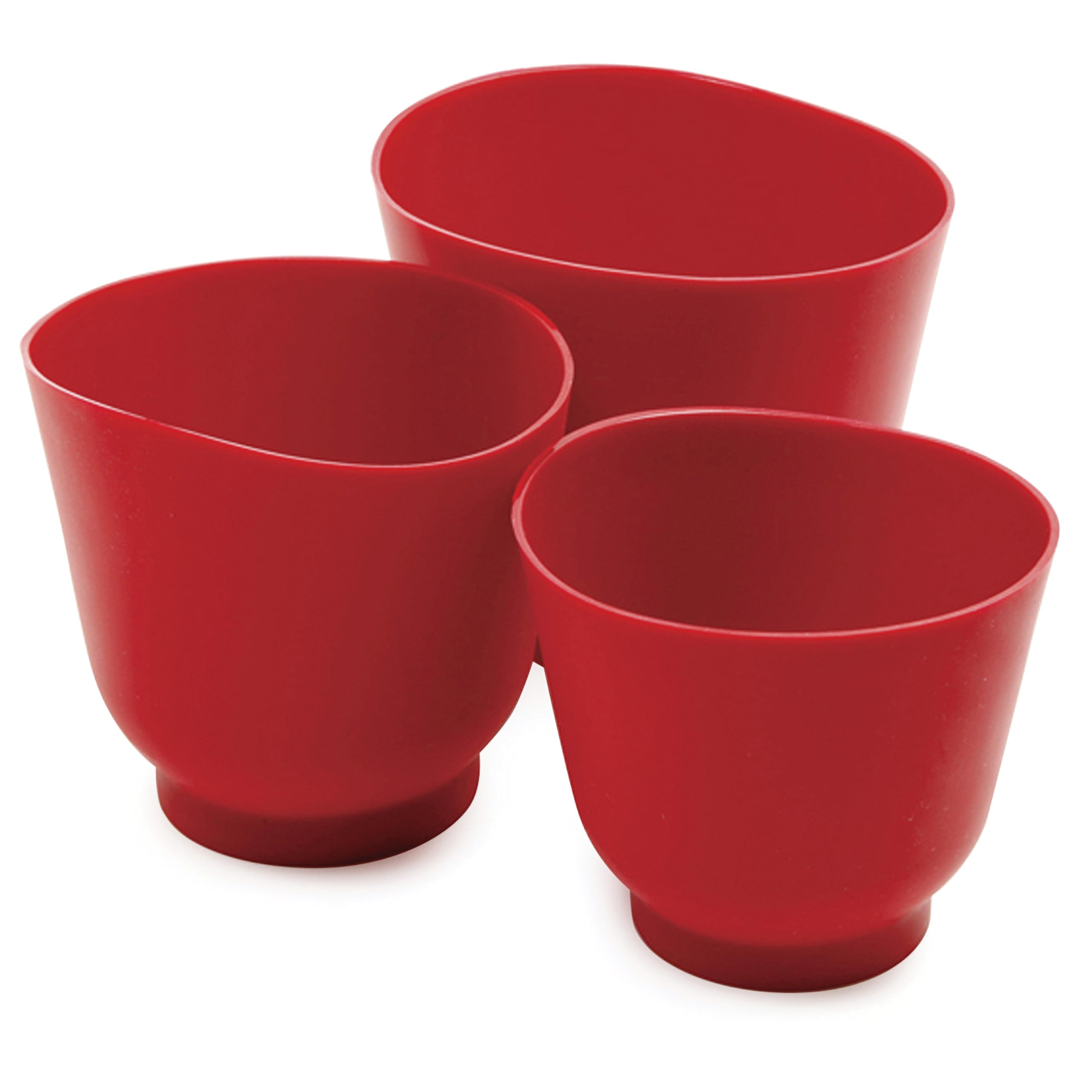 Norpro 3 Piece Silicone Bowl Set, Red, 6.5 x 6.5 x 6.2 inches, As Shown