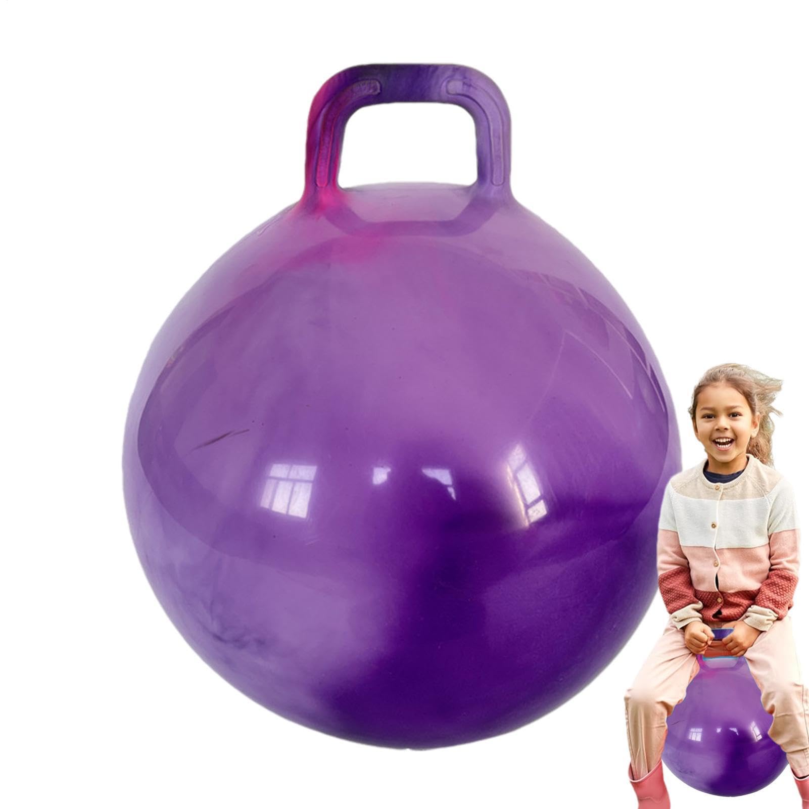 Pelota De Saltar con Asas Ergonómicas, Pelota De Salto para Niños, Balones Saltadores, Pelotas Hinchable Saltarina, Altura Ajustable, Antideslizante, Jardín Actividades Exterior Juego Ejercicio