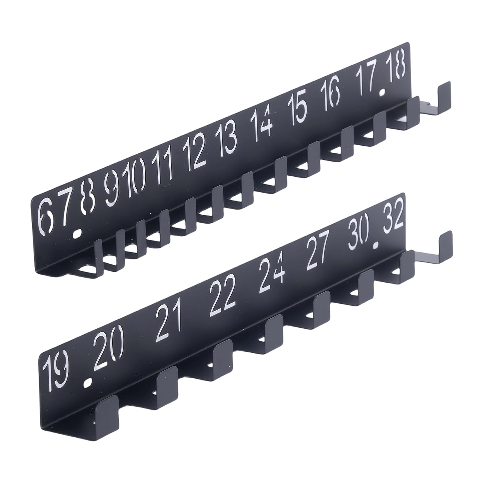 Msioytog Set Sturdy Black Iron Wrench Rack Wall Mounted Space Saving Hangers Holder For Garage Tool Storage Workshop Organization Wall Mounted Tool Organizers