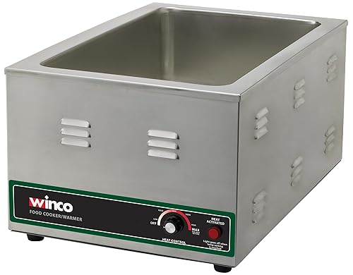 Winco FW-S600 Cocina eléctrica/calentador de alimentos, 1500 vatios, acero inoxidable, mediano