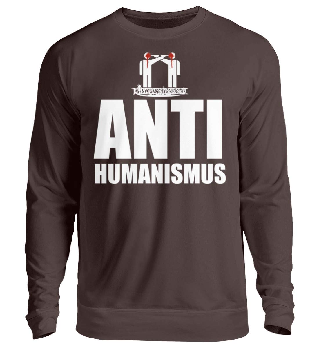 Pull-over anti-humanisme marron fini les vêtements inconfortables taille Large - 3