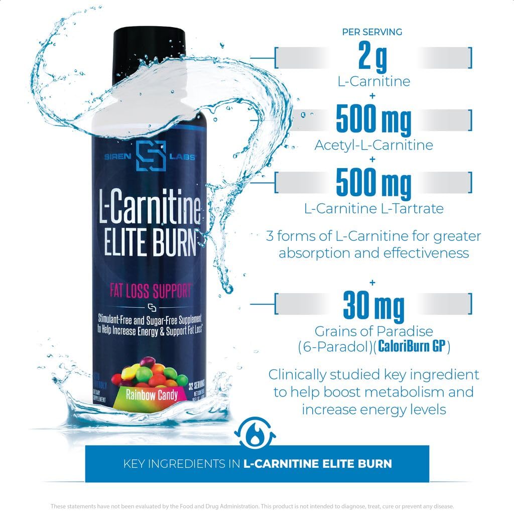 acetyl-l-carnitine weight loss results Amazon.com: SIRENLABS L-Carnitine Elite Burn Liquid Keto Fat Burner and  Metabolism Activator - Fat Loss Support Keto Friendly Weight Loss Increase  Energy-Stimulant Free