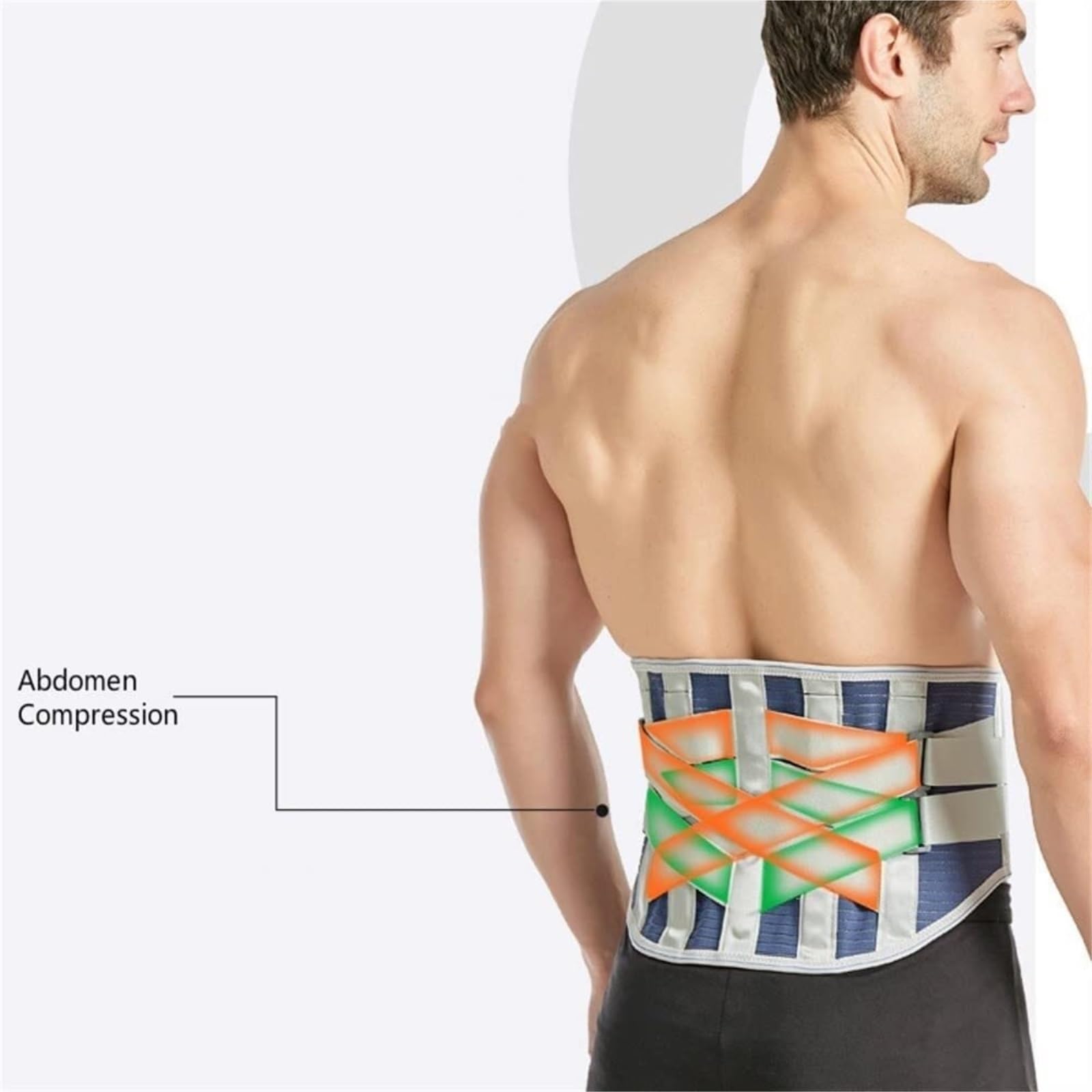 Rückenstützgürtel für Sport Lendenwirbelstützgürtel-Rückenstütze Mit Abnehmbaren Doppelzuggurtpolstern Und Stahlschienen Rückenbandage Rückengürtel(L)