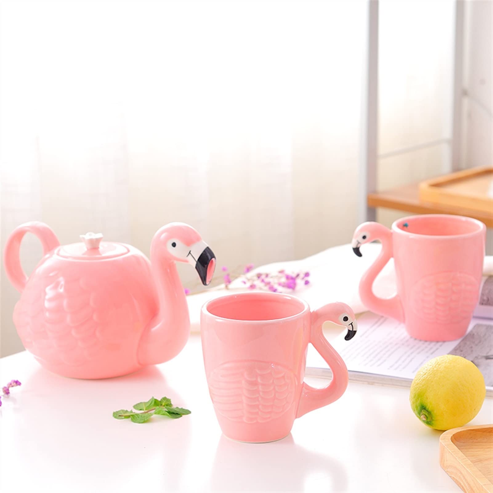 Dzbanek na wodę różowy dzbanek na wodę z ceramicznym uchwytem do herbaty z uchwytem domowym na zimną/gorącą wodę, mrożoną herbatę i sok owocowy dzbanek do herbaty lodowej (kolor: Mżawka)