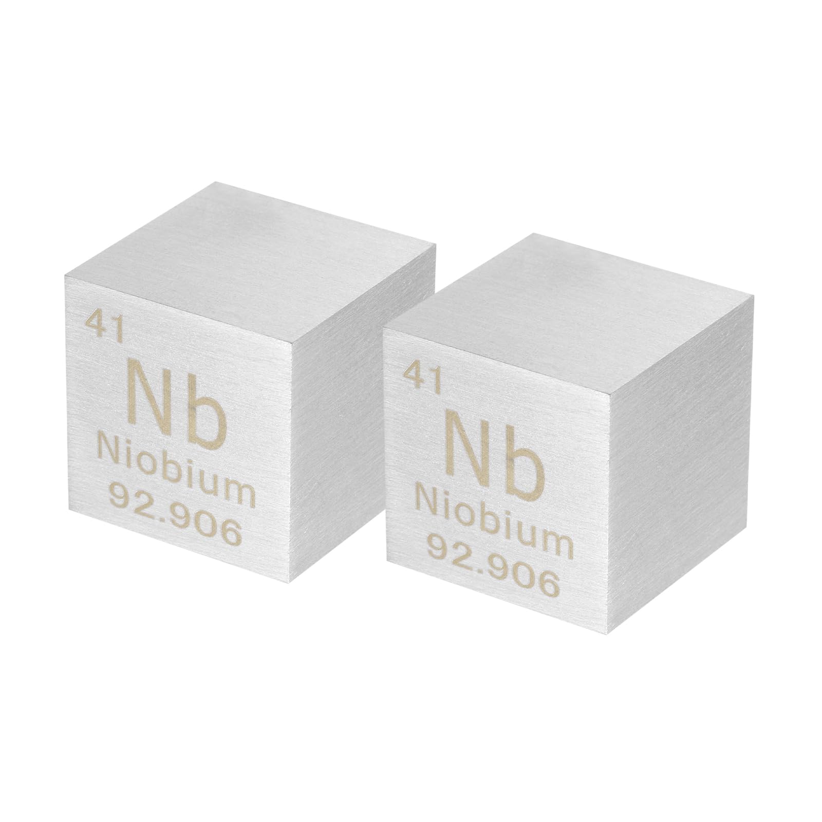uxcell 2 Pcs Niobium Cube, 1 Inch High Density Metal Element Cube Metal Density Cube for Chemical Elements Collection Science Education Experiment Application, Silver