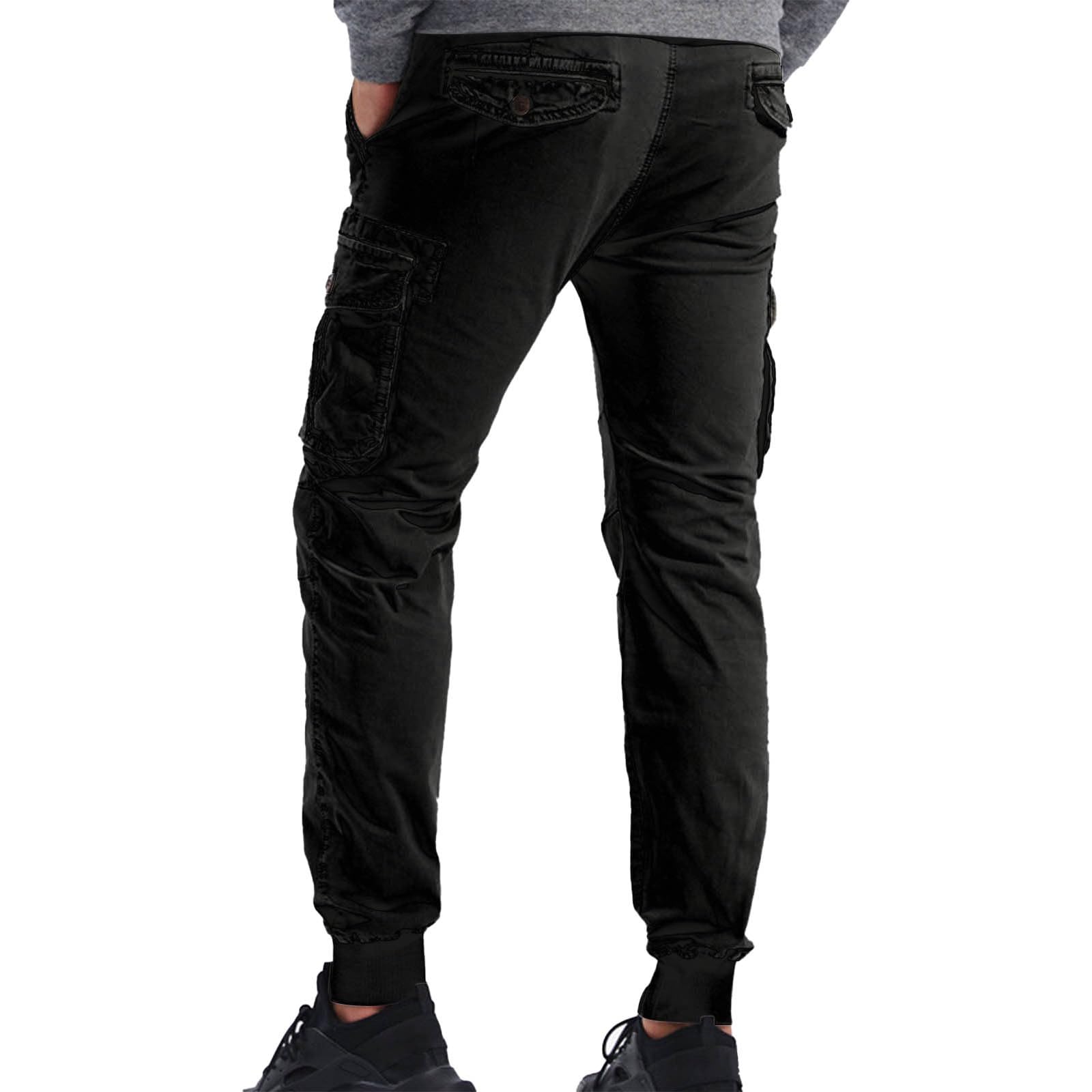 Generisch Pantalones cargo para hombre Jogger 3XL: pantalones deportivos con muchos bolsillos, pantalones de chándal con puños, pantalones de chándal con protección contra el viento, pantalones