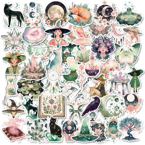 Eclazul Witchy Aesthetic Stickers - 50 Pcs Witch Gift for Girls Women