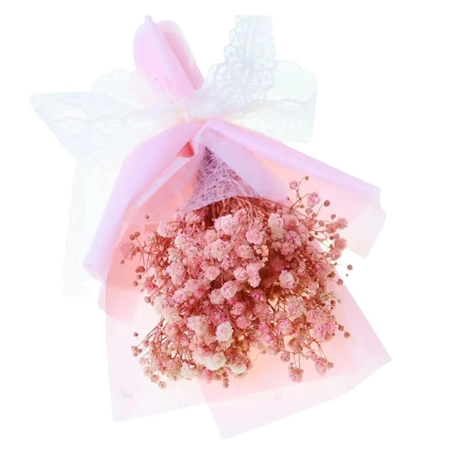 WJIAYAO dried gypsophila flowers 1 Bouquet Gypsophila Dried Flowers Romantic Babys Breath Preserved Flower Floral Decoration(Light Pink)