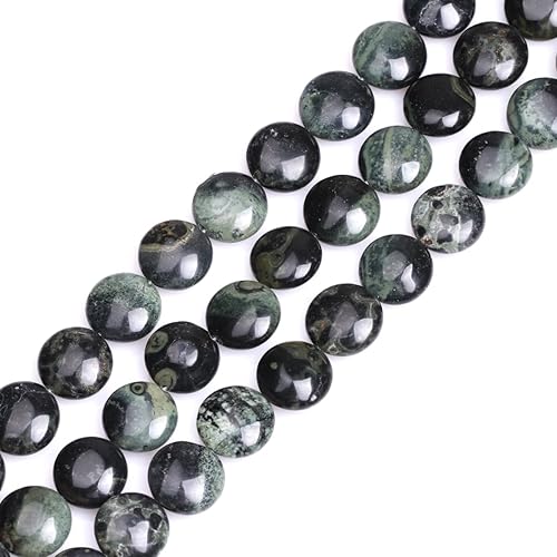 Miniatura 3 de GEM-Inside - Moneda natural de 0.591in, ágata negra brasileña, cuentas sueltas, piedra energética, cuentas hechas a mano para hacer joyas,