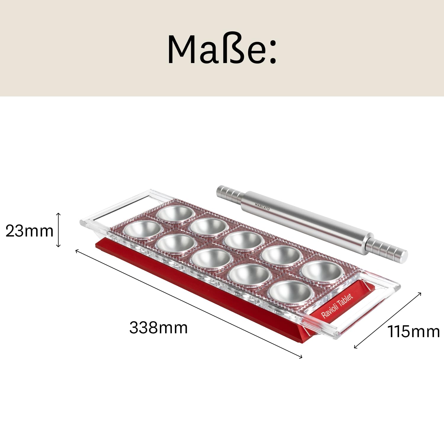 Marcato Ravioli Tablet Rot - Ravioliform