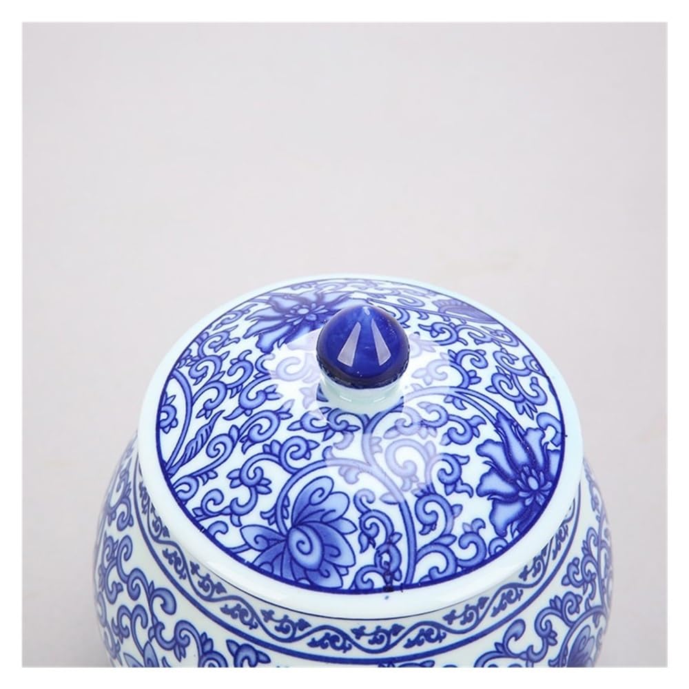 Contenedor de té Bote de té de porcelana Celadon, tarro de sellado de cerámica, caja de almacenamiento grande for el hogar
