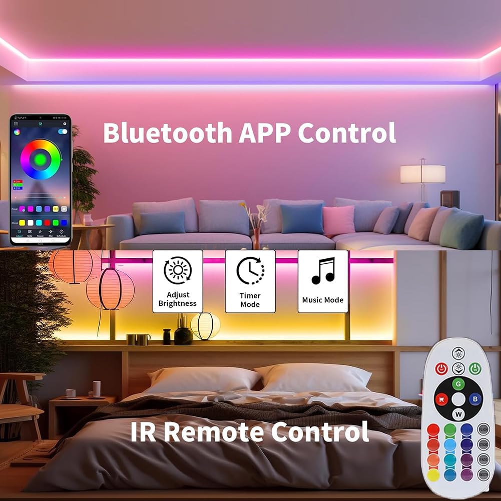 Taśma LED RGB Neon z Synchronizacją Muzyczną IP65 Wodoodporna Taśma Flex z Pilotem PVC Cięta Wodoodporne Światła Neonowe DIY Shape Design Na zewnątrz Wewnątrz do Pokoju Ściany Gaming,4m