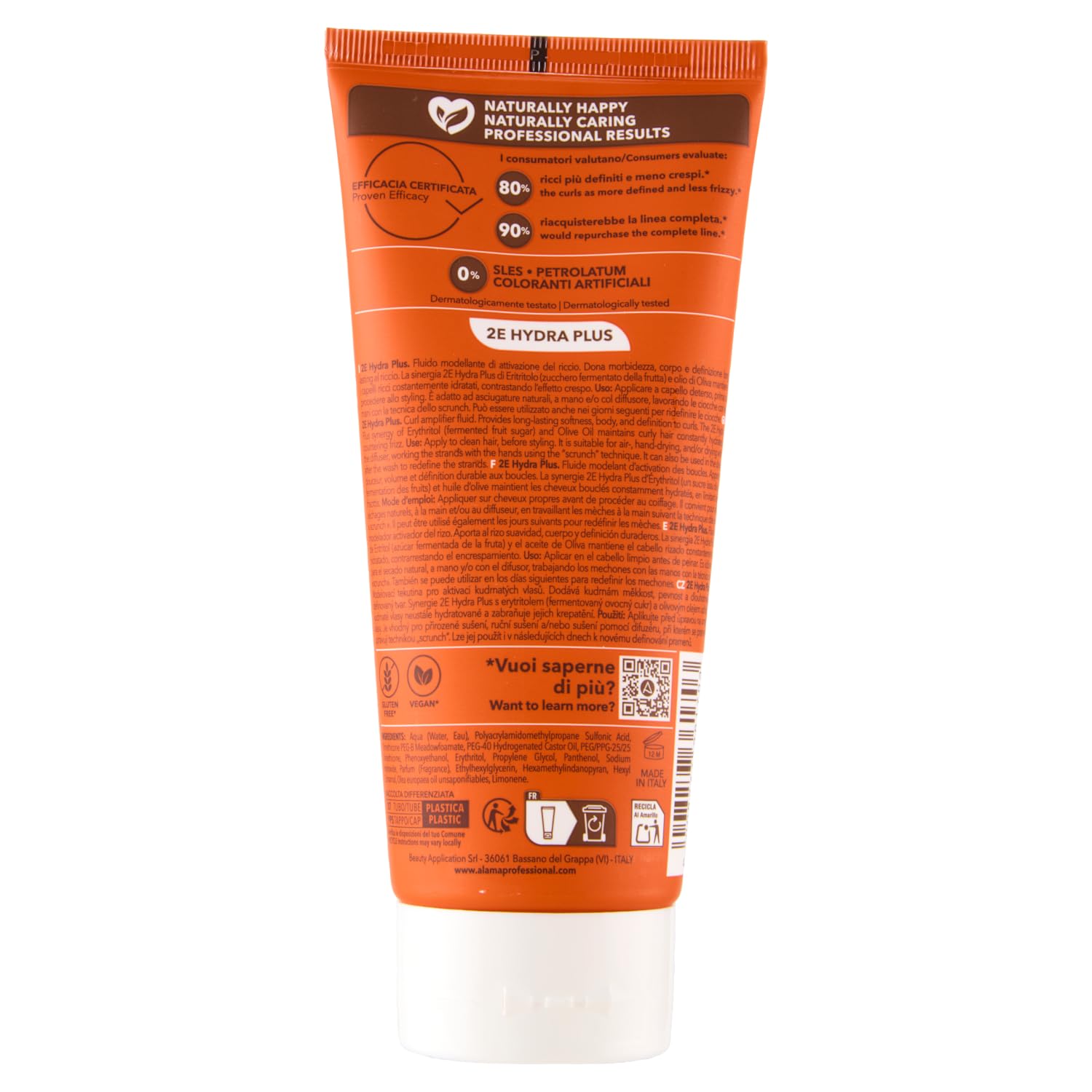Alama Curl - Fluido Modelador Activador De Rizos Para Cabello Rizado Definido, Con Cuerpo y Elástico, Con Aceite De Oliva y Eritritol, Antiencrespamiento e Hidratación duradera, 200 ml