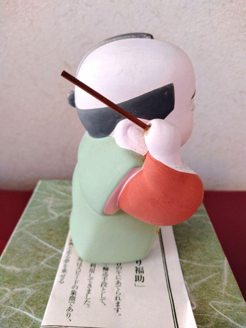 干支、縁起物福助人形十二個勢揃い、日本製陶器 干支、縁起物福助人形十二個勢揃い、日本製陶器