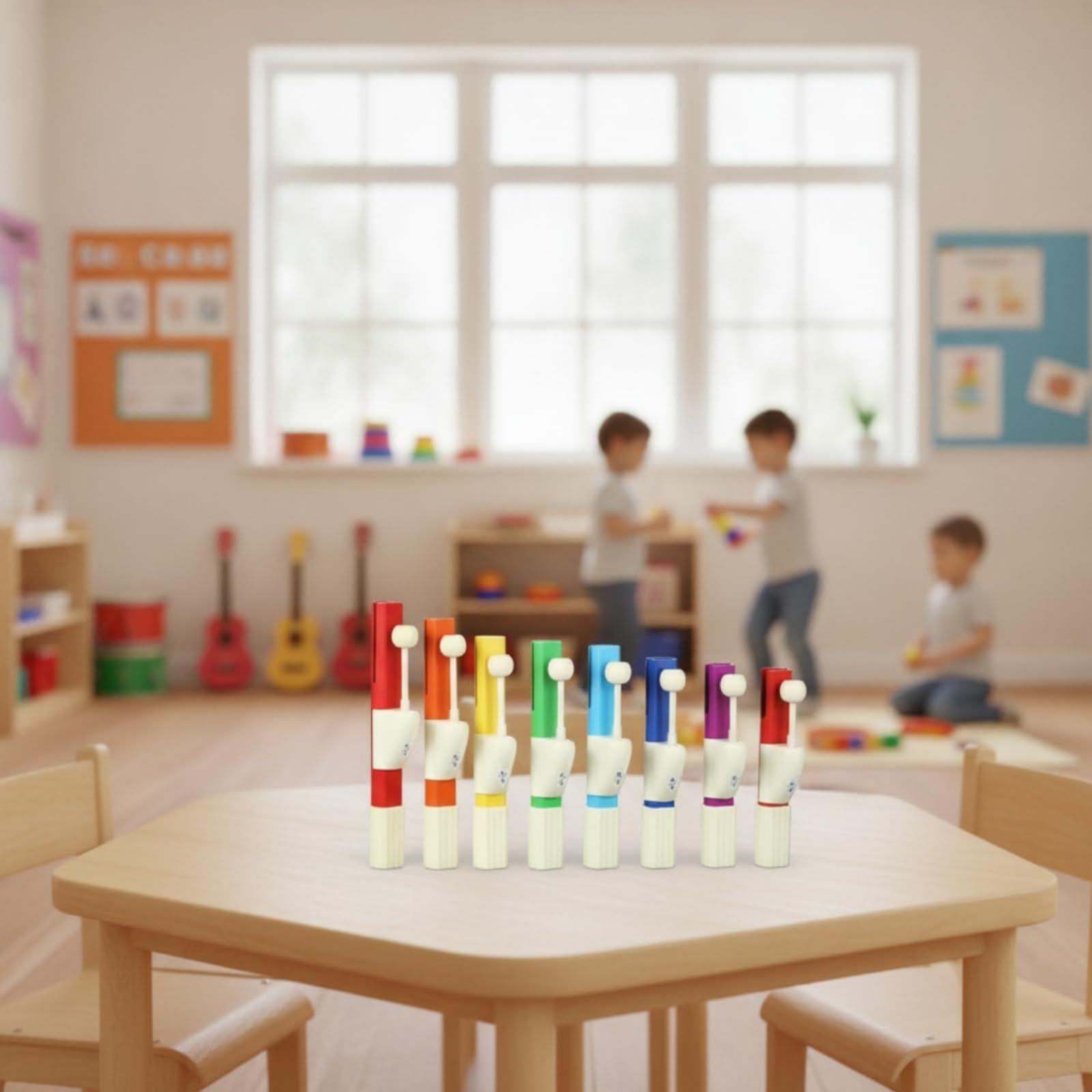 8 Pezzi Percussione Percussione Educativa con Impugnatura Ergonomico Strumento a Manuale Facile da Usare per Bambini