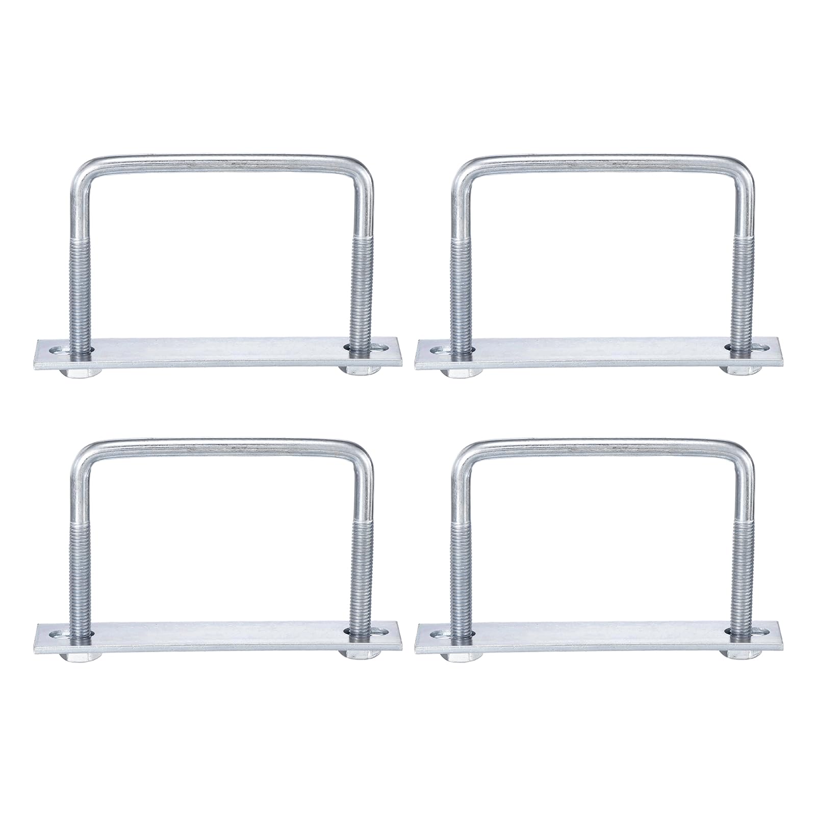 sourcing map 4Pcs Leaf Spring Clamp Kit M8 Square U-Bolts Clamp Fits Leaf Springs Up to 3.7" Wide Locks Leaf Springs with Screws for Better Control of Axle Torque Trailer Truck Boat 3-1/8" l