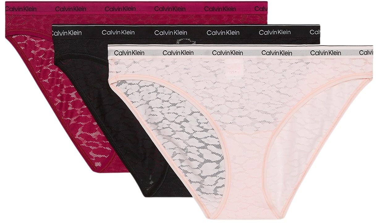 Calvin Klein Damen 3er Pack Slips Bikini Form Low-Rise Unterwäsche