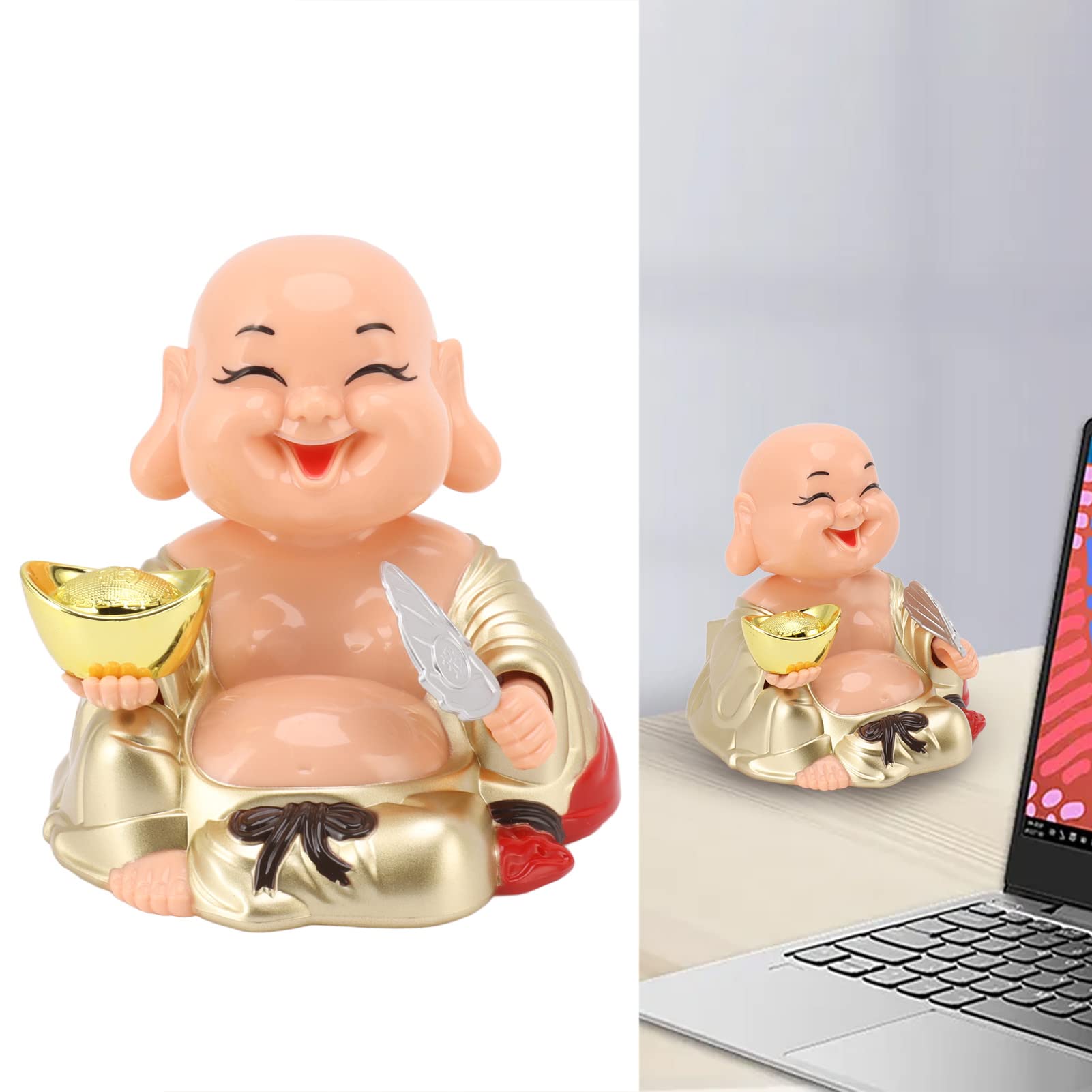 Qiilu Décoration Swing Maitreya Bouddha Solaire pour la Maison et la Qiilu Décoration Swing Maitreya Bouddha Solaire pour la Maison et la