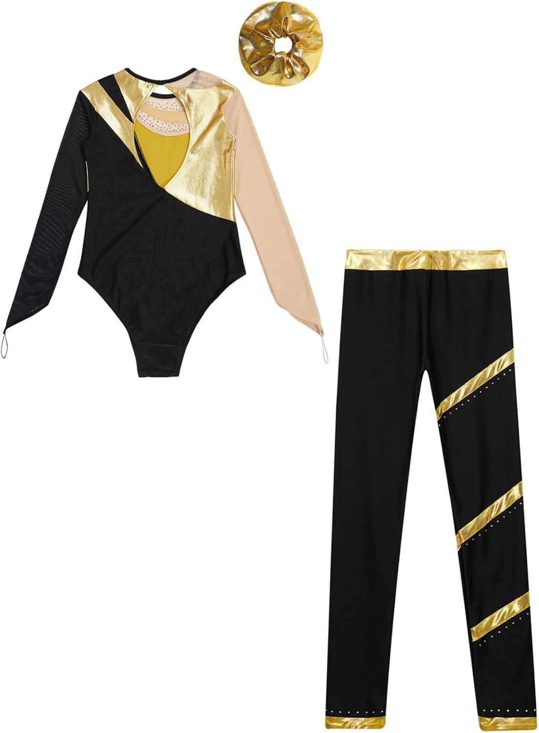 JEYPINMI Children Girls Ballet Dance Outfits Gymnastic Leotard with Leggings Activewear Set