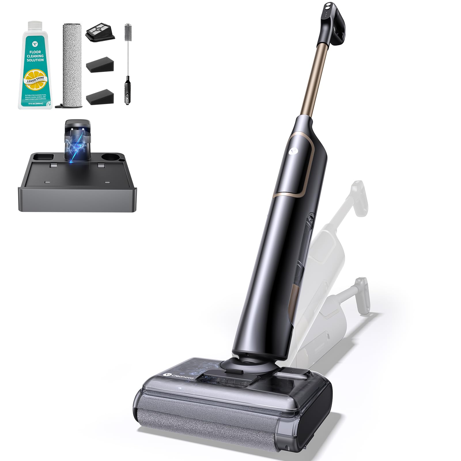 Vexilar X7 Vacuum Cleaner Cordless 20KPa, Wet and Dry Vacuum Cleaner, Vacuum and Scrub, Self-Cleaning, 180° Reclining Design, 40 Min Autonomy, Electric Mop for Dust/Waste/Particles