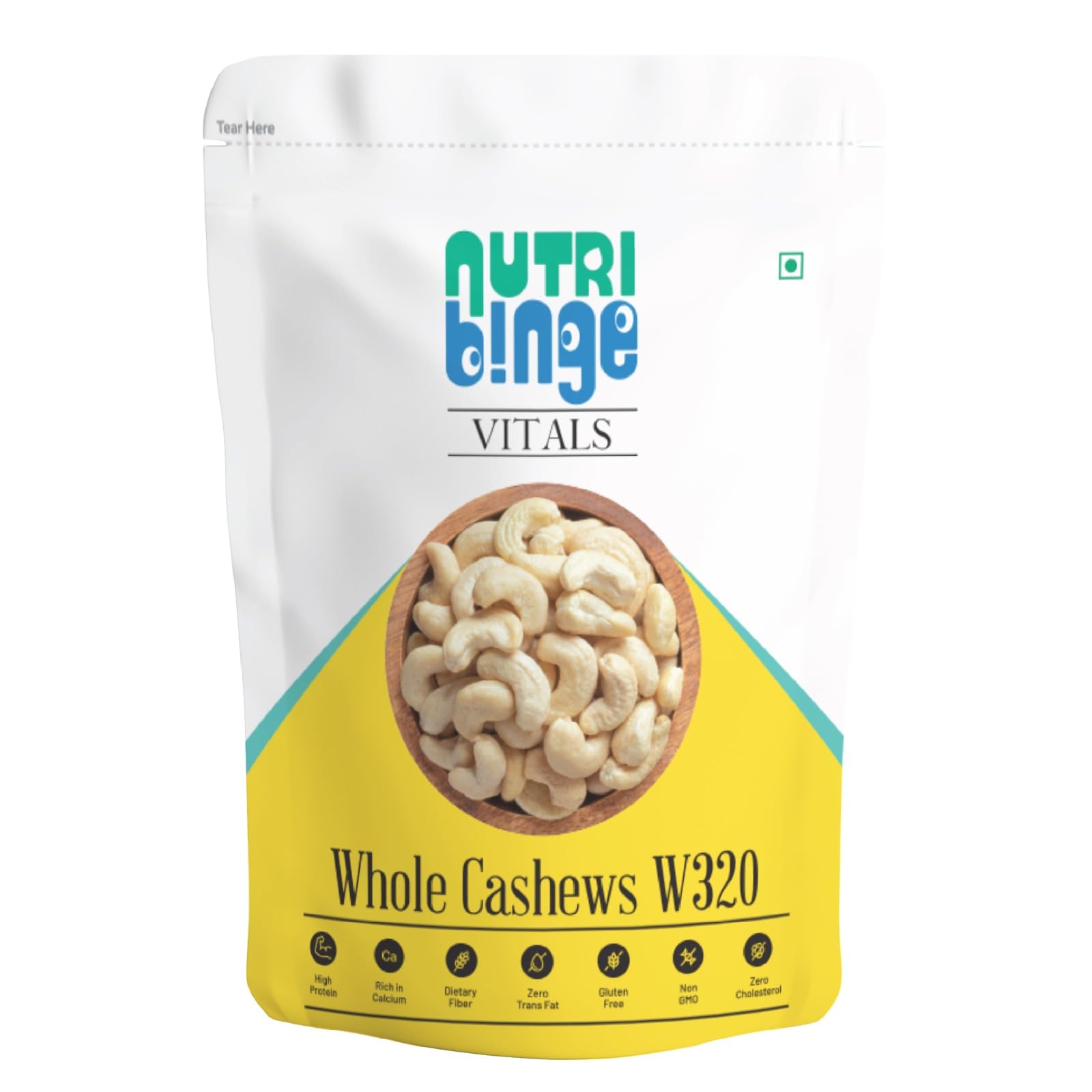 NUTRI BINGE 100% Natural Premium Whole Cashews| 500 g | Whole Crunchy Cashew | W320 grade Premium Kaju | Resealable Pouch | Rich in Protein & Fibre | Boost Immunity | Gluten Free (B0CF9D6WSX) Amazon Price History, Amazon Price Tracker
