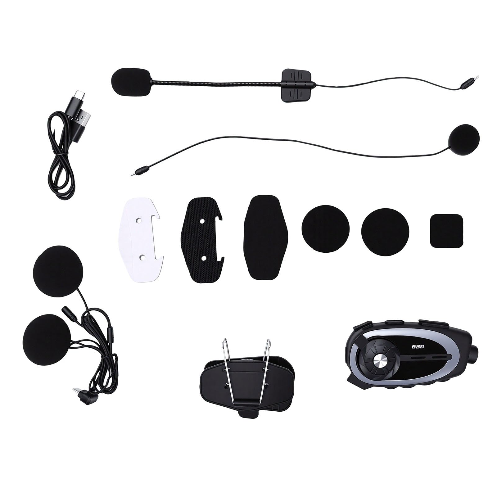 Auricolare per Casco Moto Bluetooth, Fotocamera 1080P con Cancellazione del Rumore IPX6 Impermeabile con Altoparlanti Microfono per Casco Moto