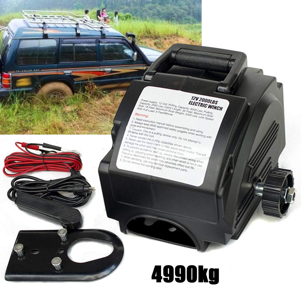 Elektrische Seilwinde 12V, Elektrische Seilwinde mit Funkfernbedienung für Bootstrailer Tragbar Motorwinde Bootswinde Seilzug Elektrowinde