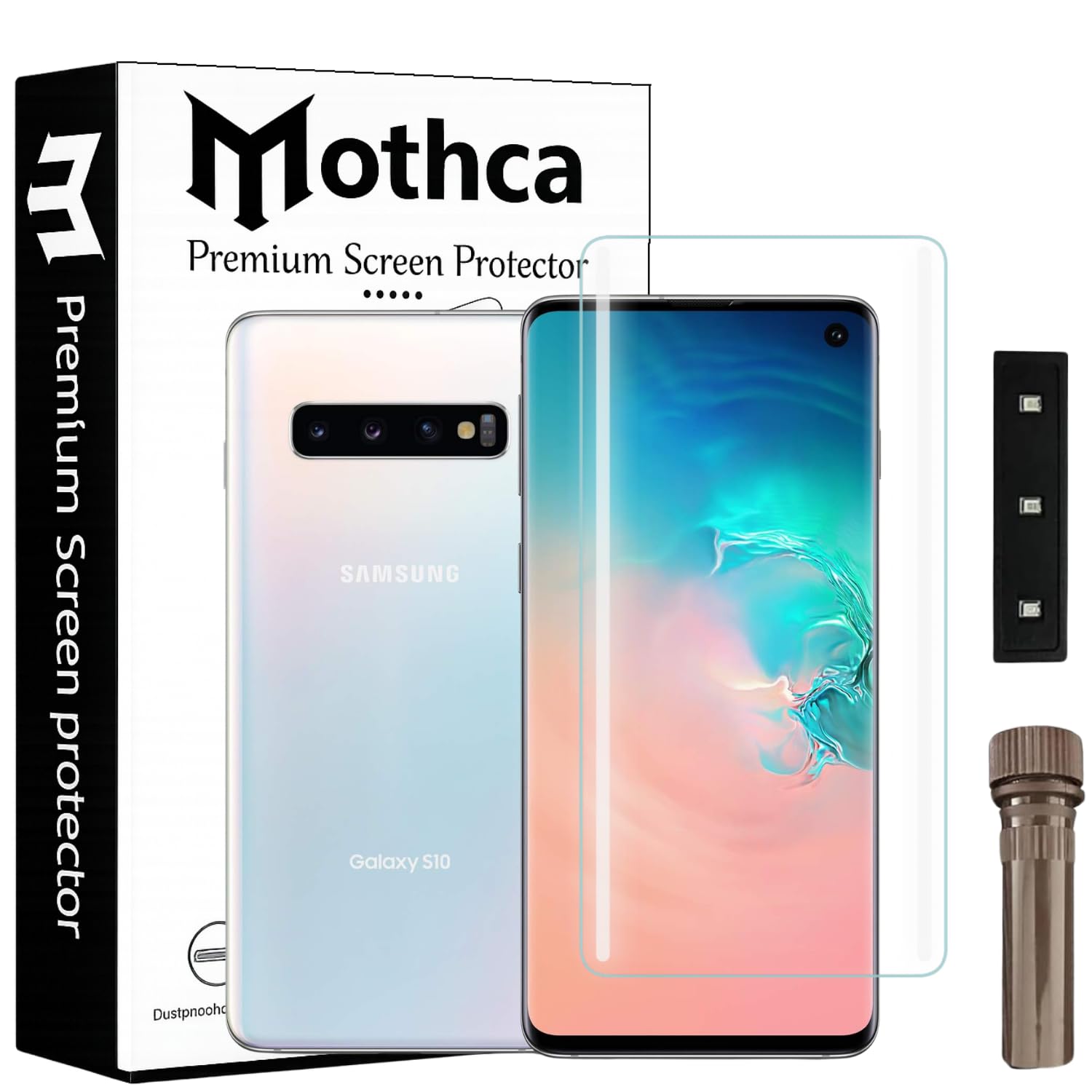 Mothca Premium Curved UV Tempered Glass Screen Protector for Samsung Galaxy S10 | HD Clear | Full Screen Coverage (Pack of 1)-image-34