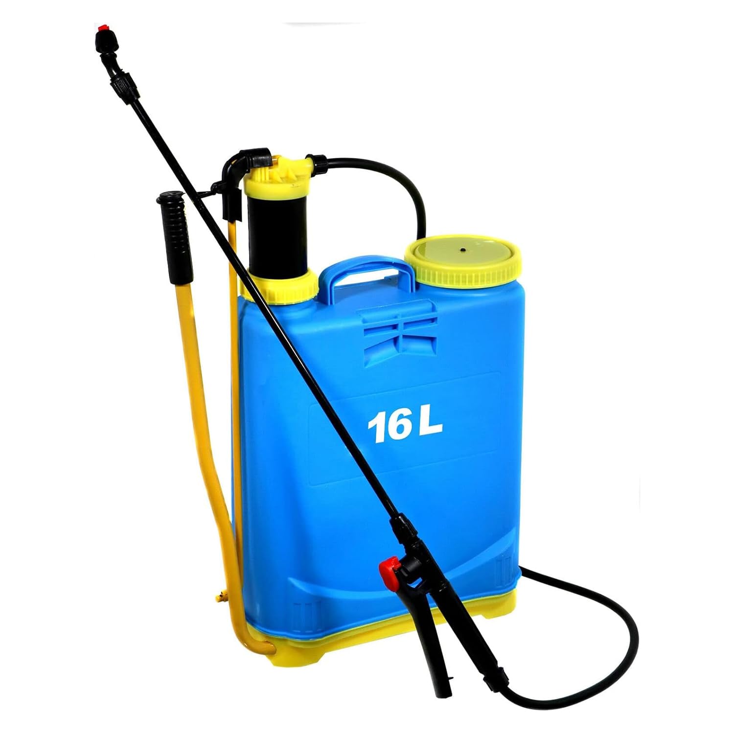 MantraRaj 16 Litre Manual Bottle Knapsack Sprayer Backpack Pressure Garden Weed Killer Sprayer With Lance And Adjustable Spray Nozzles Hand Pump Action Power Washer 16L