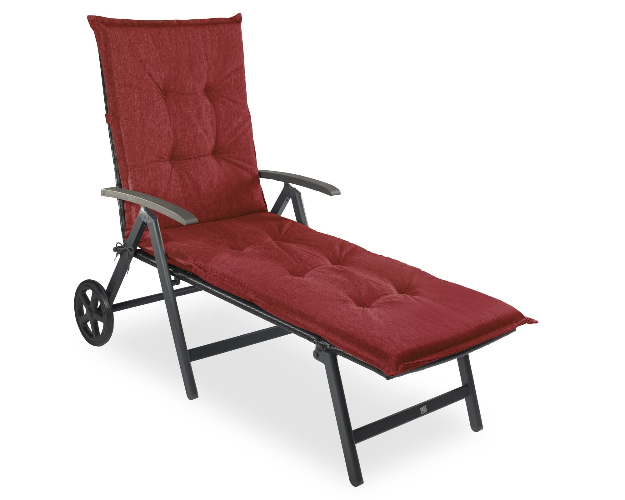 sunnypillow Liegenauflage 190x60, Auflage Sonnenliege Polster Rot
