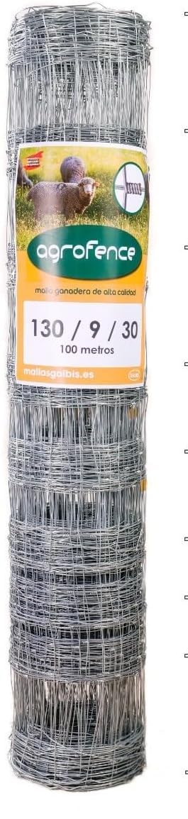 Malla Anudada Galvanizada - Cinegética | Rollo: 100m | Alto: 130cm | Diámetro: 34cm