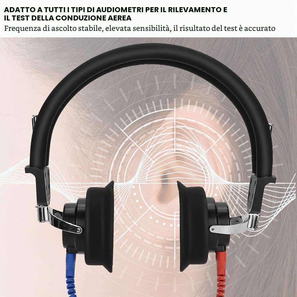 Cuffie Audiometriche Digitali Tester d'Ascolto Cuffie ad Alta Sensibilità per Audiologi Test d'Ascolto in Linea Aerea Adatto per Scuole Guida Centri dell'Udito