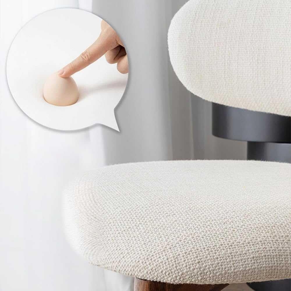 Zestaw 4 skandynawskich krzeseł z litego drewna, z wyściełanymi poduszkami, ergonomiczne, zakrzywione oparcie, nowoczesne, wygodne krzesła do czytania, do jadalni, kuchni, salonu (B4 szt.)