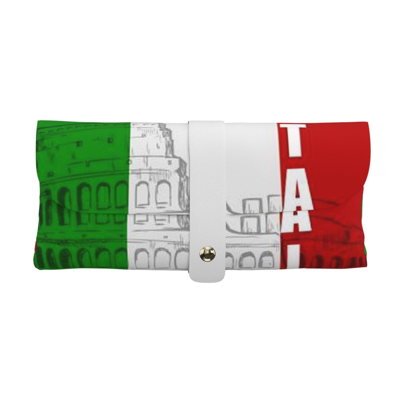 BUULOO Soft Leather Roman Colosseum Italian Flag Eyeglasses Case,Portable Slim Eyeglasses Case For Women,Anti-Scratch Sunglasses Case For Women,Sunglasses Case For Men.