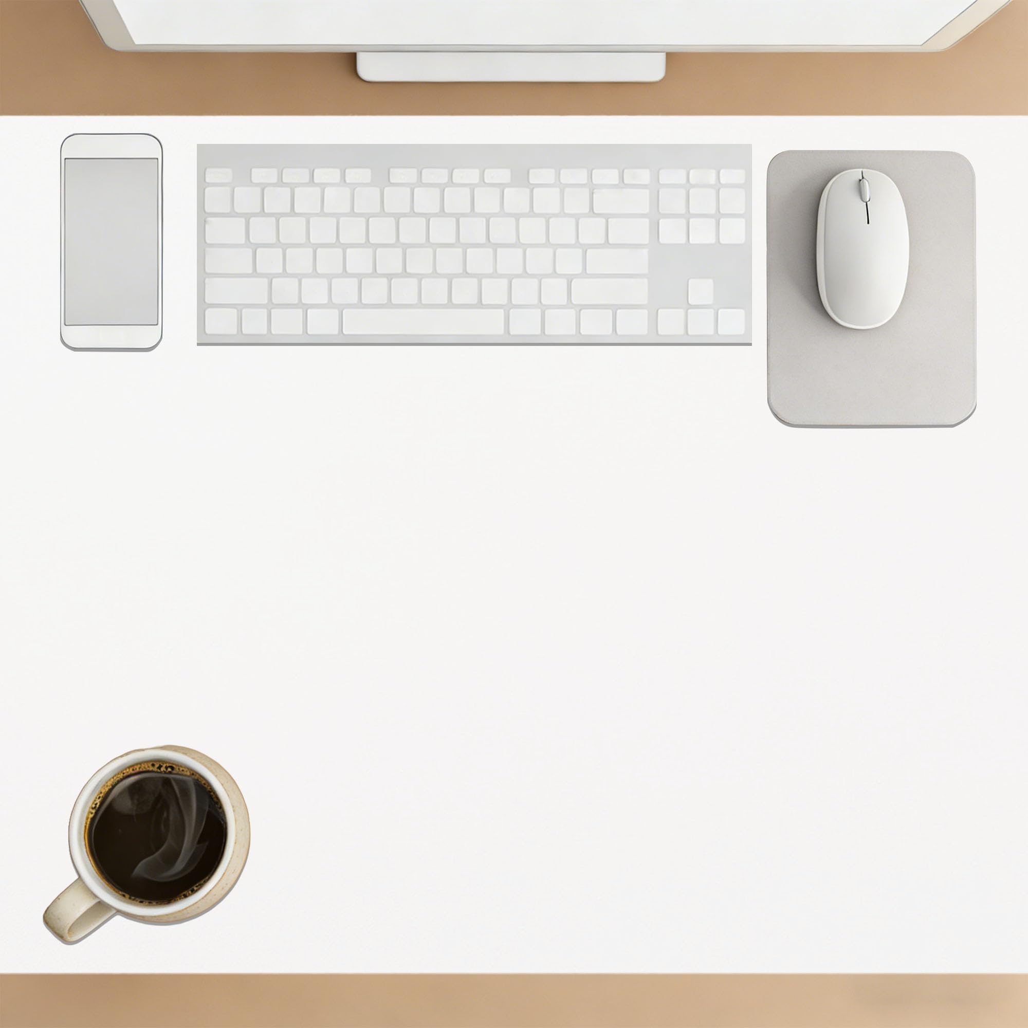 Desk Pad 50 x 105 cm Desk Organization and Accessories Premium Extended Mouse Mat Easy Clean for Office Home Decor, White